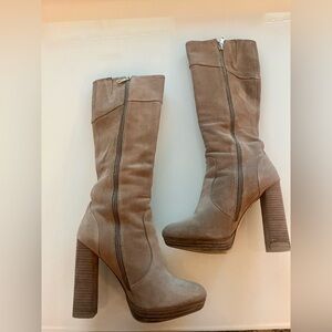 BCBG Suede Boots - Beige/Tan